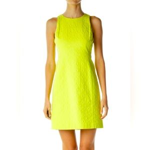 Banana Republic x Milly Collection Neon Yellow Green Sleeveless Sheath Dress 8